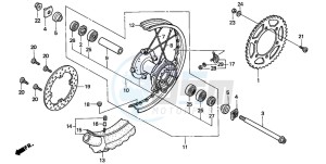 CR500R drawing REAR WHEEL