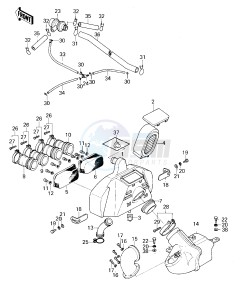 KZ 1000 E [SHAFT] (E1-E2) [SHAFT] drawing AIR CLEANER