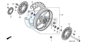 CB600FA9 France - (F / ABS CMF) drawing FRONT WHEEL