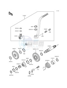 KDX 200 E [KDX200] (E1-E3) [KDX200] drawing KICKSTARTER MECHANISM