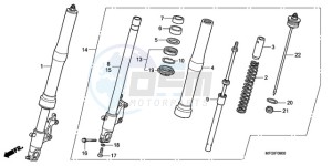 CB600FA3A Europe Direct - (ED / ABS ST) drawing FRONT FORK