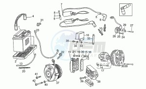 V 75 750 PA Vecchio Tipo PA Vecchio Tipo drawing Battery - motoplat Ignition