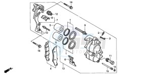 XLR125R drawing FRONT BRAKE CALIPER