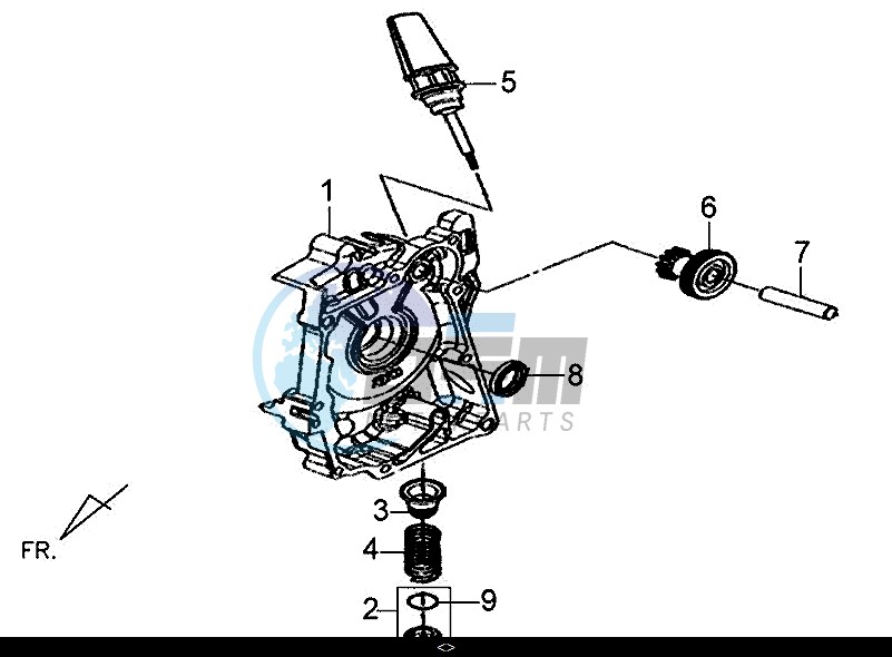 R. CRANK CASE COVER