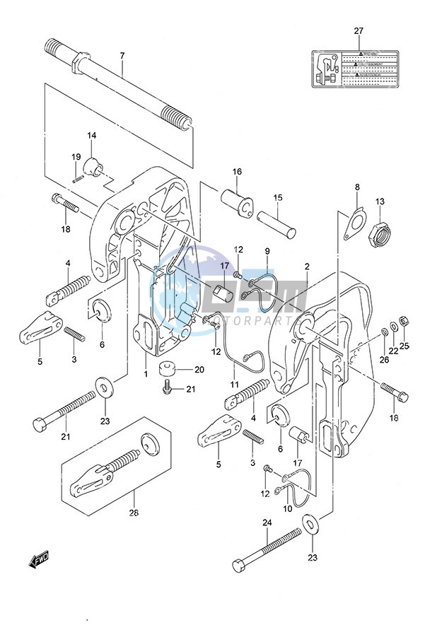 Clamp Bracket Remote Control w/Power Tilt Tiller Handle w/Power Tilt