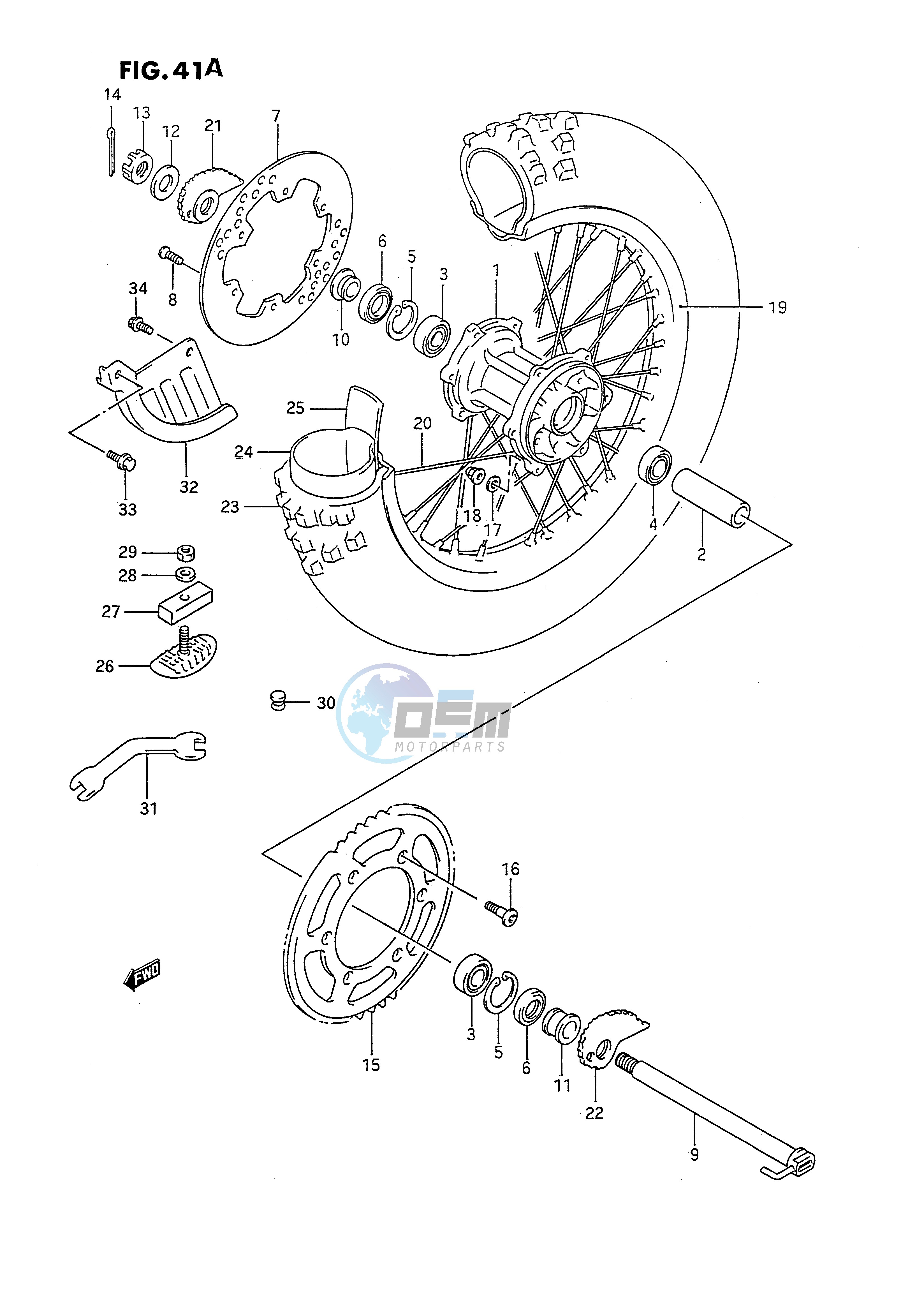 REAR WHEEL (MODEL N P R S T)