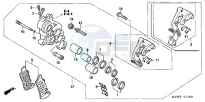 VFR8009 Australia - (U / MME) drawing R. FRONT BRAKE CALIPER