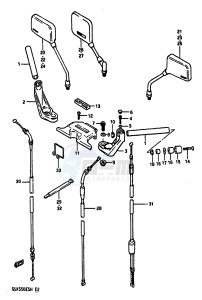 GSX550E (F-G-H) drawing HANDLEBAR (GSX550ESF EFF ESG EFG ESH EFH)