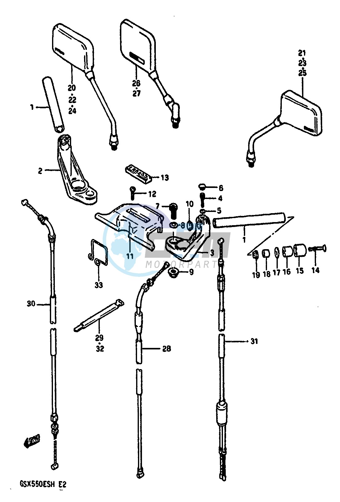 HANDLEBAR (GSX550ESF EFF ESG EFG ESH EFH)