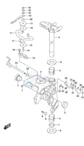 DF 25A drawing Swivel Bracket Tiller Handle w/Power Tilt