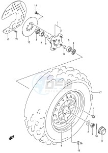 LT-F250 (E3-E28) drawing FRONT WHEEL (MODEL K2 K3)