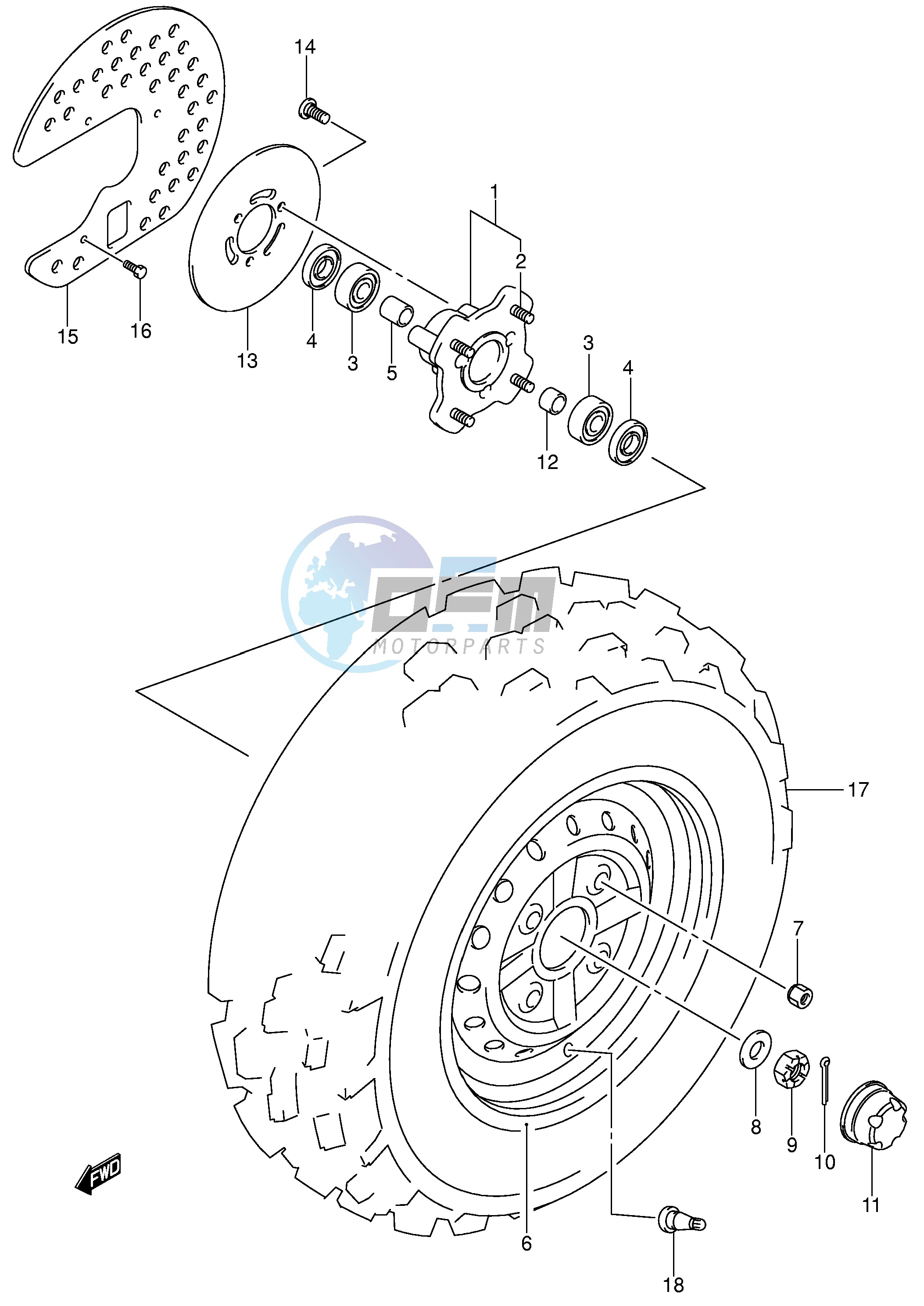 FRONT WHEEL (MODEL K2 K3)