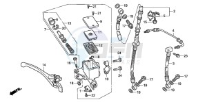 CB600F CB600F drawing FRONT BRAKE MASTER CYLINDER (2)