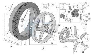 Scarabeo 50 4T E2 drawing Front wheel - disc brake