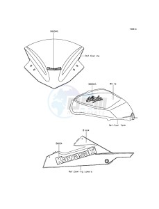 NINJA 300 EX300AEF XX (EU ME A(FRICA) drawing Decals(White)