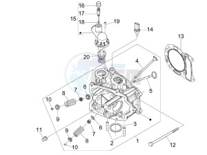 X7 250 ie Euro 3 drawing Cilinder head unit - Valve