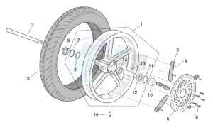 Scarabeo 125-150-200 (eng. Rotax) drawing Front wheel