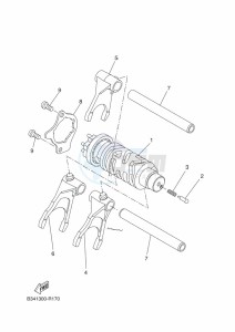 TRACER 700 MTT690-U (B1K2) drawing SHIFT CAM & FORK