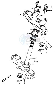 DR350 (V-W-X) drawing STEERING STEM