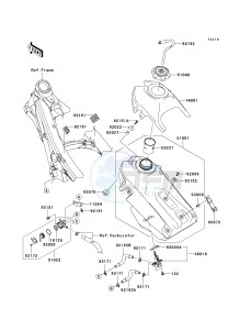 KLX 450 A [KLX450R] (A8F-A9F) A8F drawing FUEL TANK