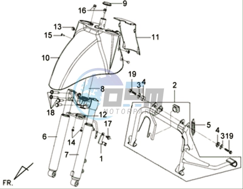 FRONT FENDER / FRONT FORK /  CENTRAL STAND