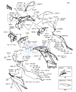 NINJA ZX-6R ABS ZX636FGFA GB XX (EU ME A(FRICA) drawing Cowling