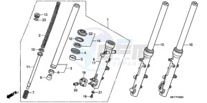 XL700V9 France - (F / CMF SPC) drawing FRONT FORK