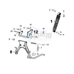 TKR SZ EU drawing REAR SHOCK AND STAND