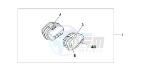 CBF1000A drawing 33 LITRE PANNIER SET PEARL SIENNA RED