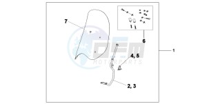 SH300 drawing WINDSHIELD WITHOUT KNUCKLE VISOR