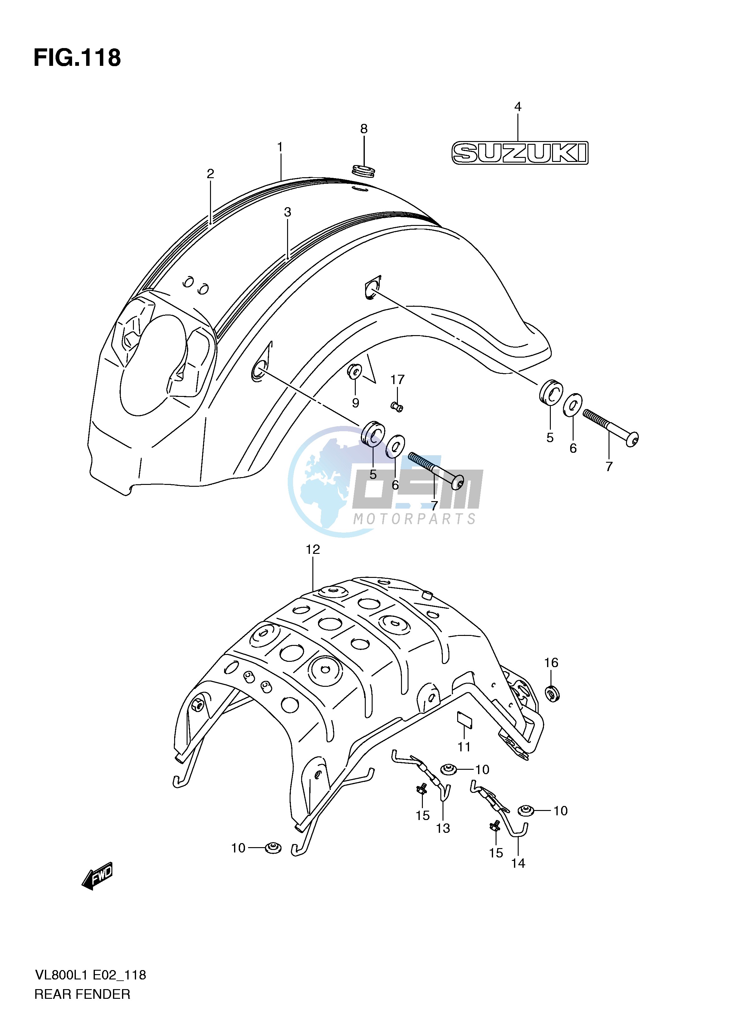 REAR FENDER (VL800CUEL1 E19)