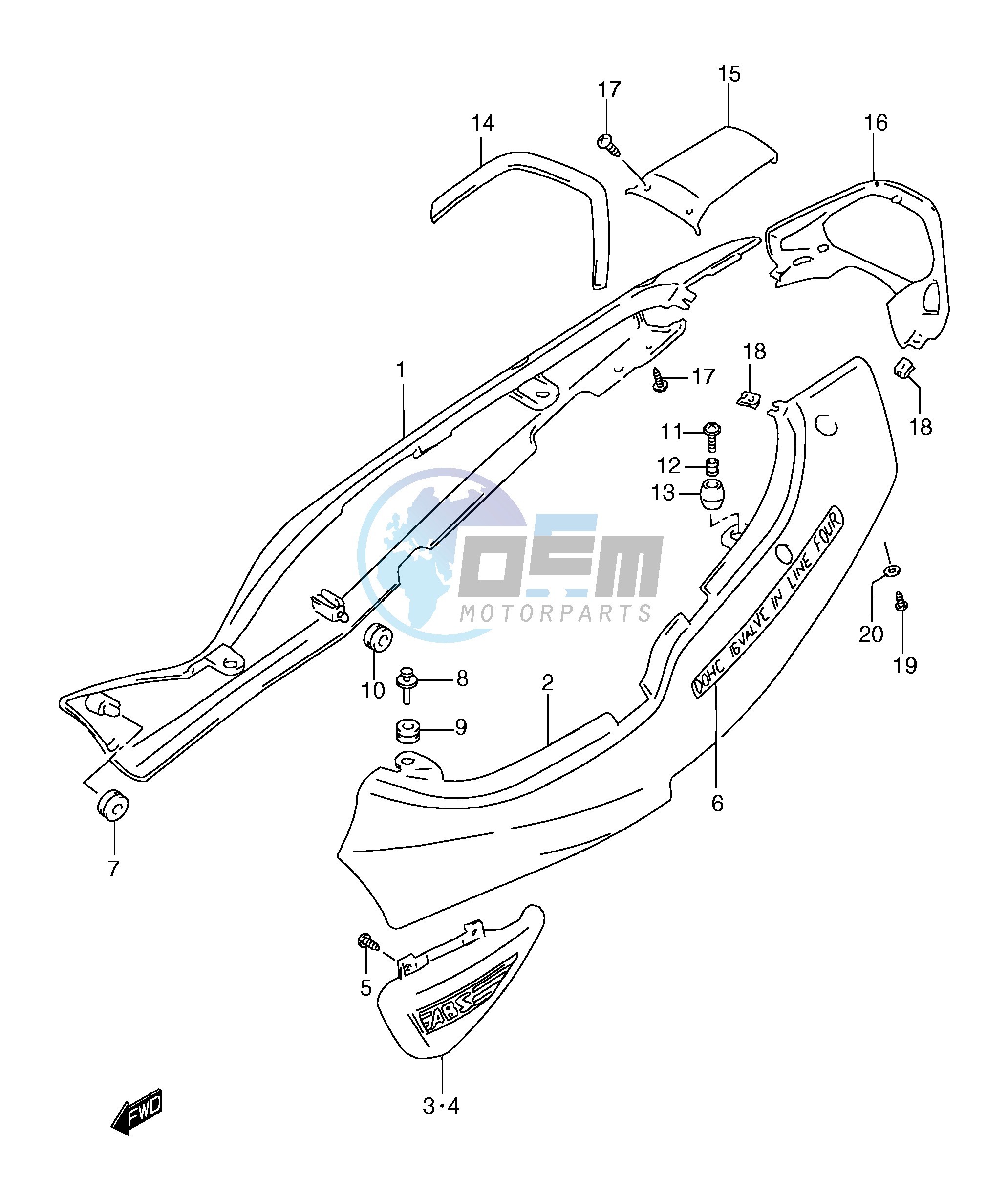 FRAME COVER (GSF1200SAX)