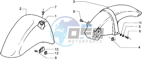 Front and rear mudguard