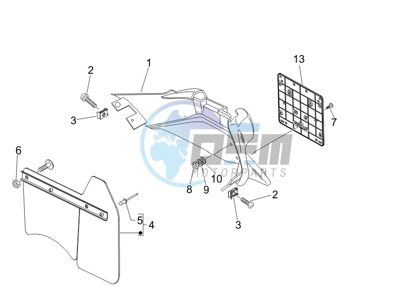 Rear cover - Splash guard