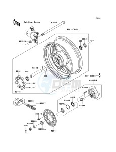 Z750 ZR750L9F GB XX (EU ME A(FRICA) drawing Rear Hub