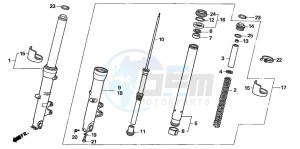 CBR600F drawing FRONT FORK