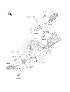 KX 250 W [KX250F MONSTER ENERGY] (W9FA) W9FA drawing FOOTRESTS