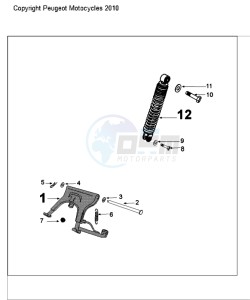 KISBEE A SL drawing REAR SHOCK AND STAND