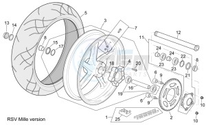 RSV 2 1000 drawing Rear wheel RSV Mille Version