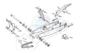 SENDA SM BAJA - 125 CC EU2 & EU3 drawing SWING ARM - SHOCK ABSORBER MY07