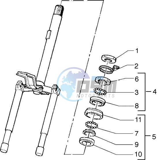 Steering bearing ball tracks