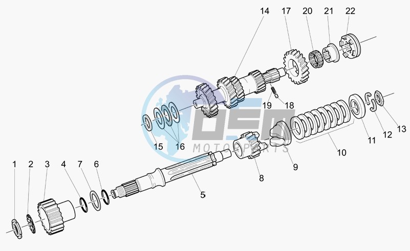 Primary gear shaft