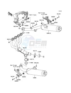 ZZR1400 ABS ZX1400B7F FR GB XX (EU ME A(FRICA) drawing Muffler(s)