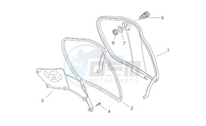 Scarabeo 100 (eng. Yamaha) drawing Central body I - Glove comp.door