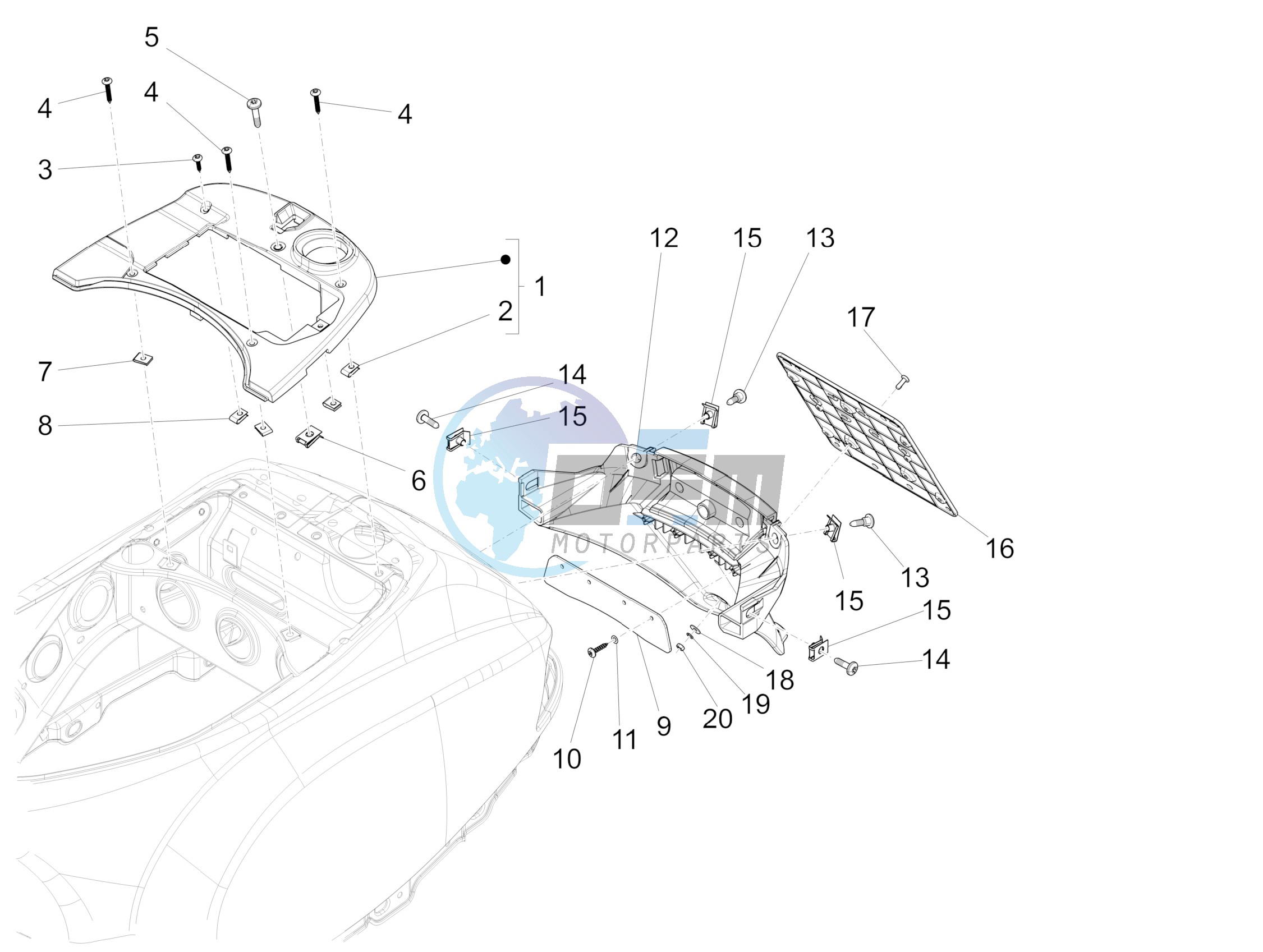 Rear cover - Splash guard