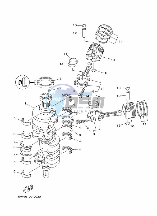 CRANKSHAFT--PISTON