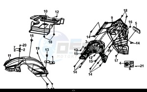 ORBIT III 50 (25 KM/H) (XE05W1-NL) (L8-M0) drawing REAR FENDER REAR INNER FENDER