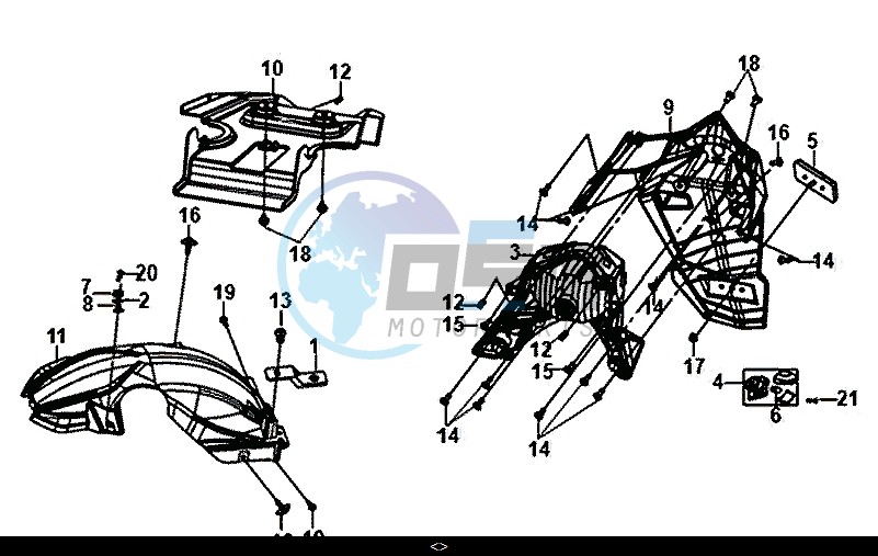 REAR FENDER REAR INNER FENDER