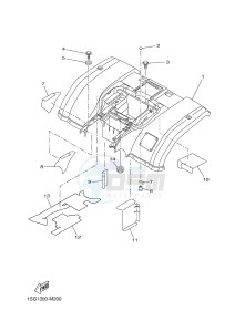 YFM350 YFM350FWA GRIZZLY 350 4WD (1SG1) drawing REAR FENDER