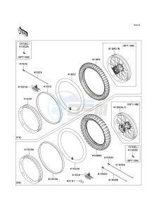 KX 450 E (KX450F MONSTER ENERGY) (E9FA) E9F drawing WHEELS_TIRES